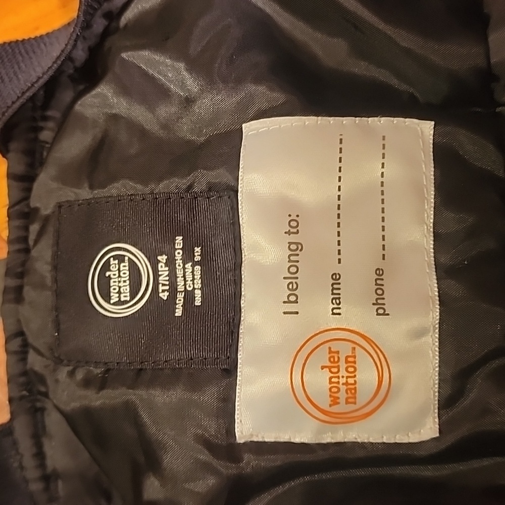 Wonder nation blk snow bibs sz4T